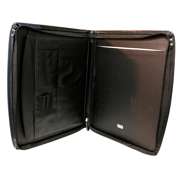 Cirrus Vision Jet Leather Portfolio Binder Zip Close Card Holder Leeds Black - Picture 4 of 9